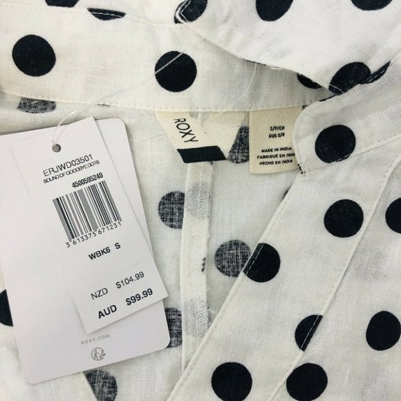 Roxy BNWT Sound Of Goodbye Dots Long Sleeve Play Suit Women's Size S RRP $99.99 - Picture 10 of 12
